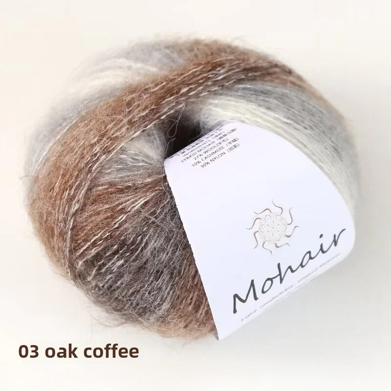 Silk gradual change segment dyed  hand knitted 25g medium and fine candy thread knitting sweater doll super soft wool wool ball
