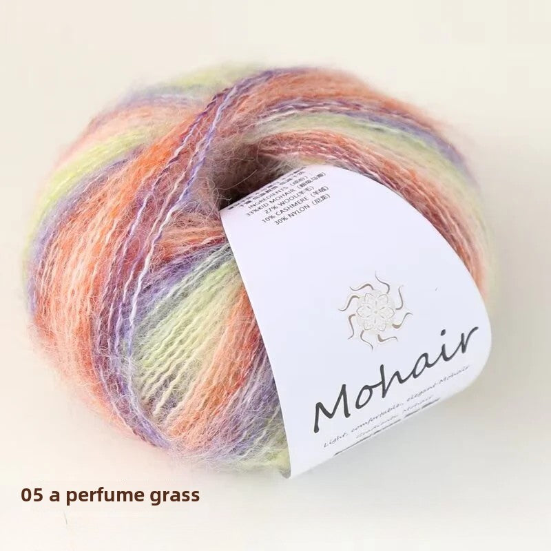 Silk gradual change segment dyed  hand knitted 25g medium and fine candy thread knitting sweater doll super soft wool wool ball