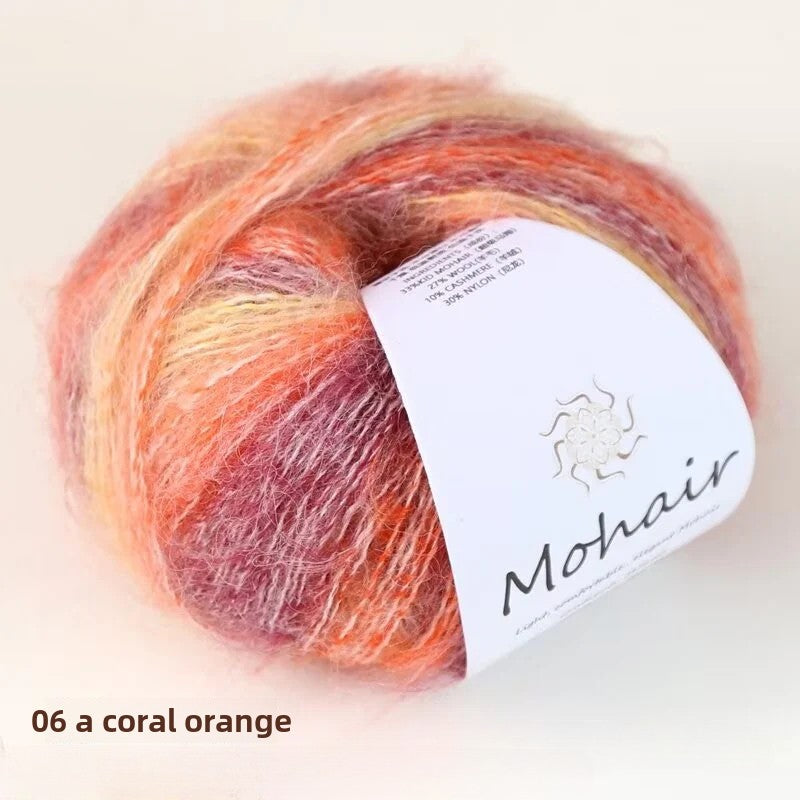 Silk gradual change segment dyed  hand knitted 25g medium and fine candy thread knitting sweater doll super soft wool wool ball