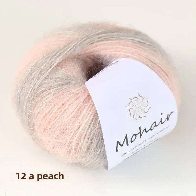 Silk gradual change segment dyed  hand knitted 25g medium and fine candy thread knitting sweater doll super soft wool wool ball
