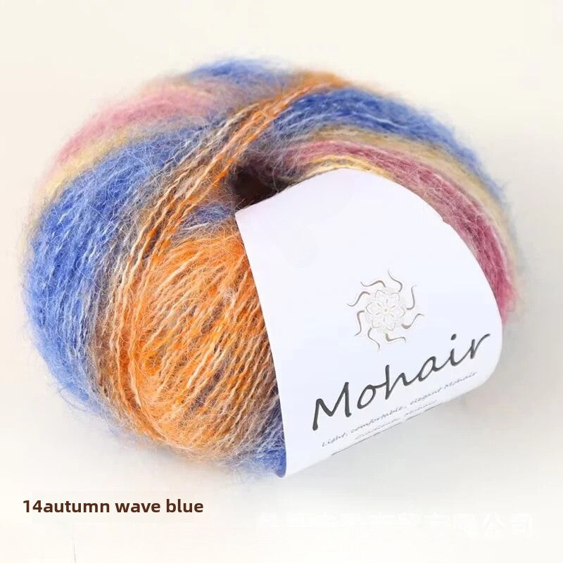 Silk gradual change segment dyed  hand knitted 25g medium and fine candy thread knitting sweater doll super soft wool wool ball