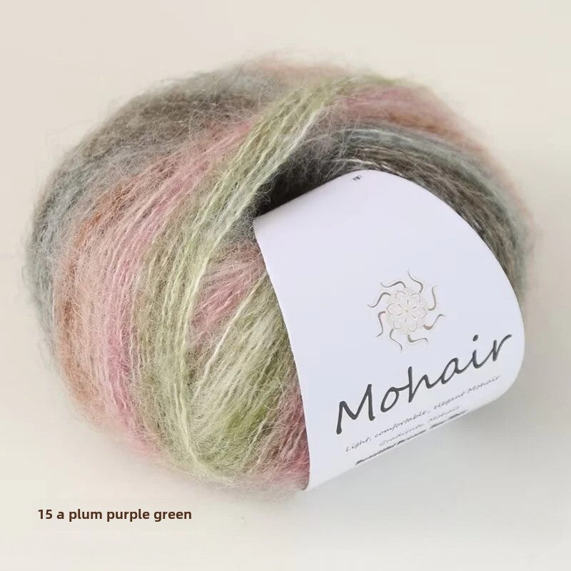 Silk gradual change segment dyed  hand knitted 25g medium and fine candy thread knitting sweater doll super soft wool wool ball